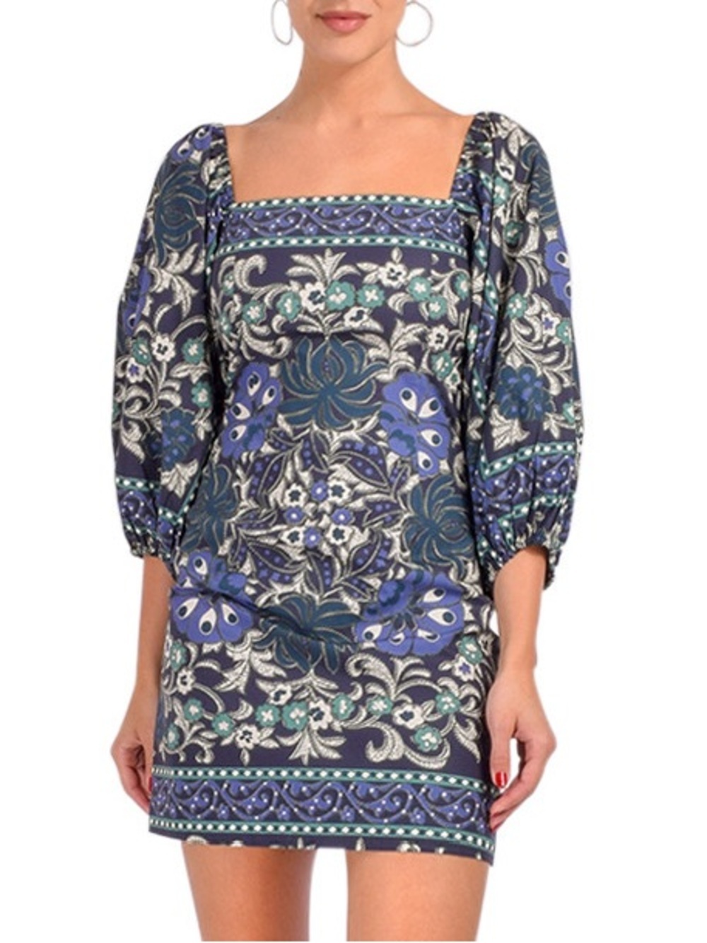 Cara Cara Montauk Dress in Blue Bogata Scarf